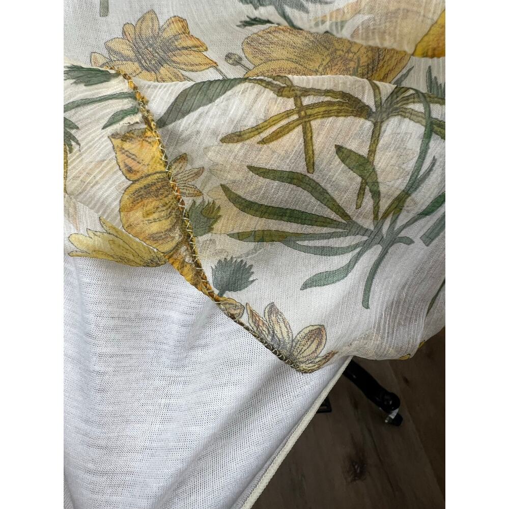 MSSP Silk Floral Off Shoulder Smocked Midi Dress Daisy Print NWT Large - Picture 5 of 10